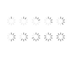 Collection Loading bar status icon. illustration. Set of loaded icons. Download progress. Donload or Upload. vector