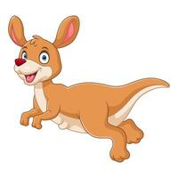 Cartoon jumping Kangaroo isolated on white background vector
