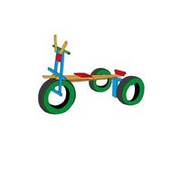 A small toy bike with wheels and a handle vector