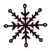 Hand drawn Snowflakes Christmas design on white vector