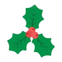 Christmas berries icon in flat style isolated on a white vector