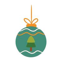 christmas balls in flat design on white background vector