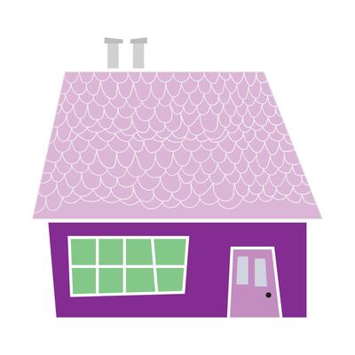 Hand drawn houses flat design illustration on a white background