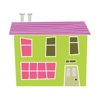 Hand drawn houses flat design on a white background vector