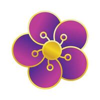 Chinese flower element isolated on a white background vector