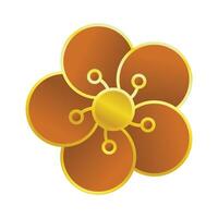 Chinese flower element isolated on white background vector