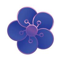 Chinese flower element isolated on white vector