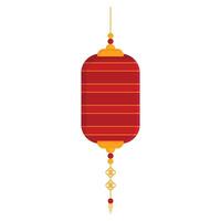 Chinese paper lantern element illustration on the white vector