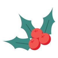 Christmas berries icon in flat style isolated on a white background vector