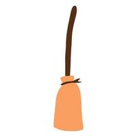 Halloween witch broom celebration icon on the white background vector