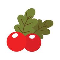 Christmas berries icon in flat style isolated on white background vector