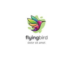 Abstract colorful flying bird logo vector