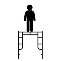 illustration of an icon standing on a scaffolding vector
