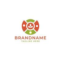 Logo Brick circle Ecologycal Design element vector