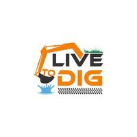 Logo Live To Dig lawn services element design vector