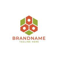 Logo Brick Hexagon Ecologycal Design element vector