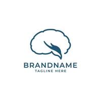 logo brain care services design element vector
