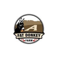 Logo Fat Donkey Farm design element vector