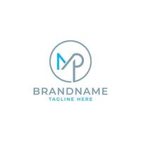 Logo Letter MP circle monogram design elemen vector
