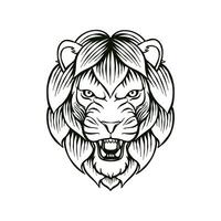 black and white illustration of a combination of hops and lions vector
