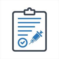 Vaccine certificate icon. Vaccination status. Medical card icon vector