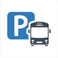 Bus parking icon. Vehicle parking icon vector