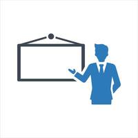 Presentation training icon. Teaching, training icon vector