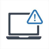 Program error icon. Monitor warning icon vector