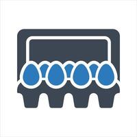 Eggs icon. Egg box icon vector