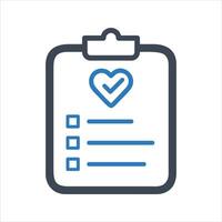 Health check icon. General health. Heart icon vector