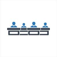 Classroom icon. Students in classroom icon vector