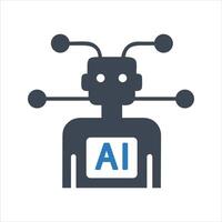 Artificial intelligence icon. Semiconductor. CPU. Processor icon vector