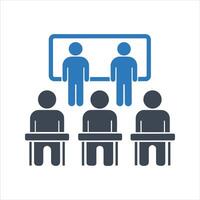 Classroom icon. Students in classroom icon vector