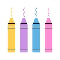 Crayons Icon Cartoon Flat Design Style Illustration vector