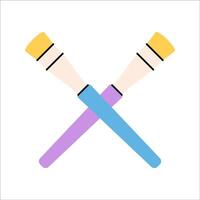 Brushes Icon Cartoon Flat Design Style Illustration vector