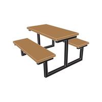 set of cafe tables and chairs vector