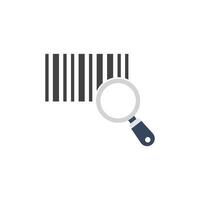 Barcode with magnifying glass vector