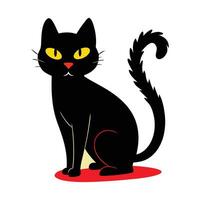 simple cat silhouette whit-background , illustration vector