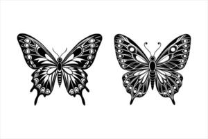 set of butterflies isolated on white background vector