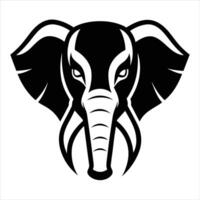 An elephant head with tusks on a white background vector
