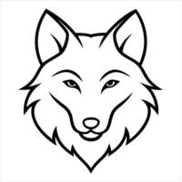 A wolf head outline on a white background vector