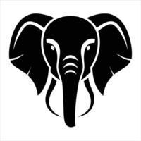 An elephant head silhouette on a white background vector