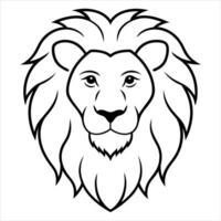 Lion head outline vector