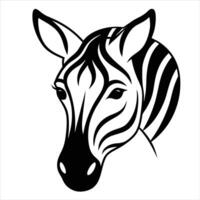 Zebra head silhouette on white background vector