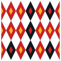 A red and black argyle pattern with yellow and black vector