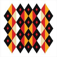A pattern with red, yellow and black squares vector