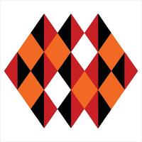 A square with red, black and white squares vector