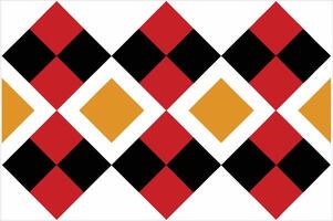 A red, black and yellow argyle pattern vector