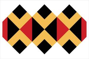 A red, yellow and black pattern with a diamond shape vector