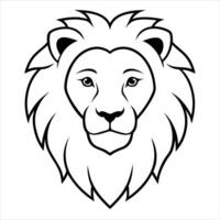 Lion head outline vector